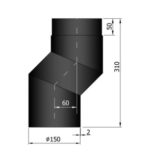 Ø150mm liitosputki - S-putki 60mm sivuttais-siirrolla