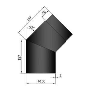 Ø150mm liitosputki - 45°