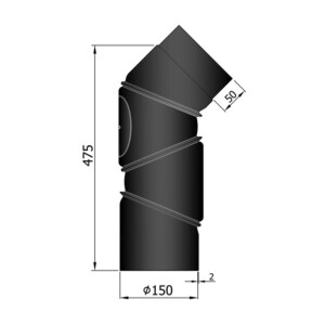Ø150mm liitosputki - Säädettävä 3-niveltä