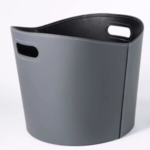 Puukori, harmaa keinonahka (Ø390mm)