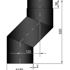 Ø150mm liitosputki - S-putki 120mm sivuttais-siirrolla
